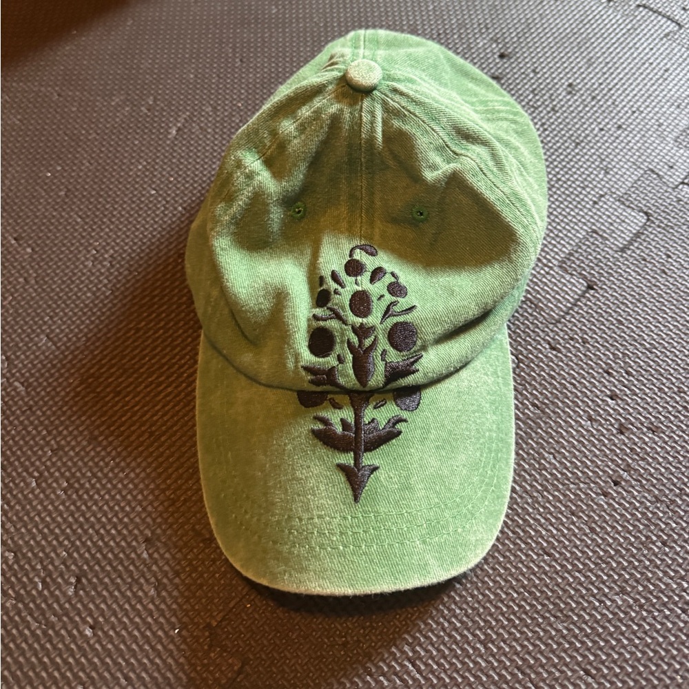 Green Cap with Black Embroidery